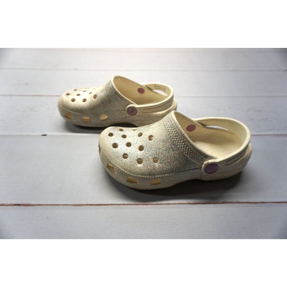 Crocs Kids' Iconic Crocs Comfort Glitter Clogs - Size C13 - Picture 2 of 12